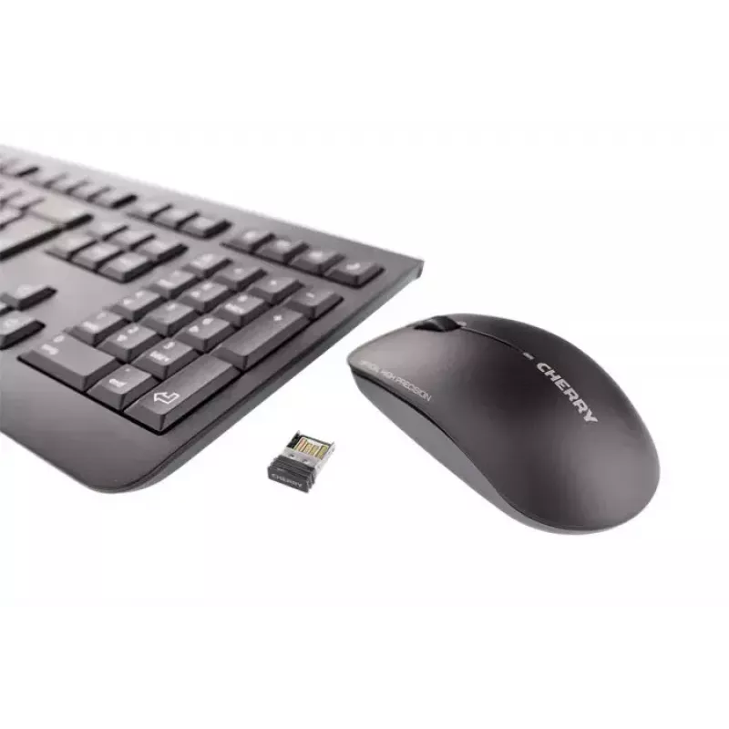 CHERRY DW 3000 belaidė klaviatūra su pele, RF, AZERTY prancūziškas išdėstymas, juoda