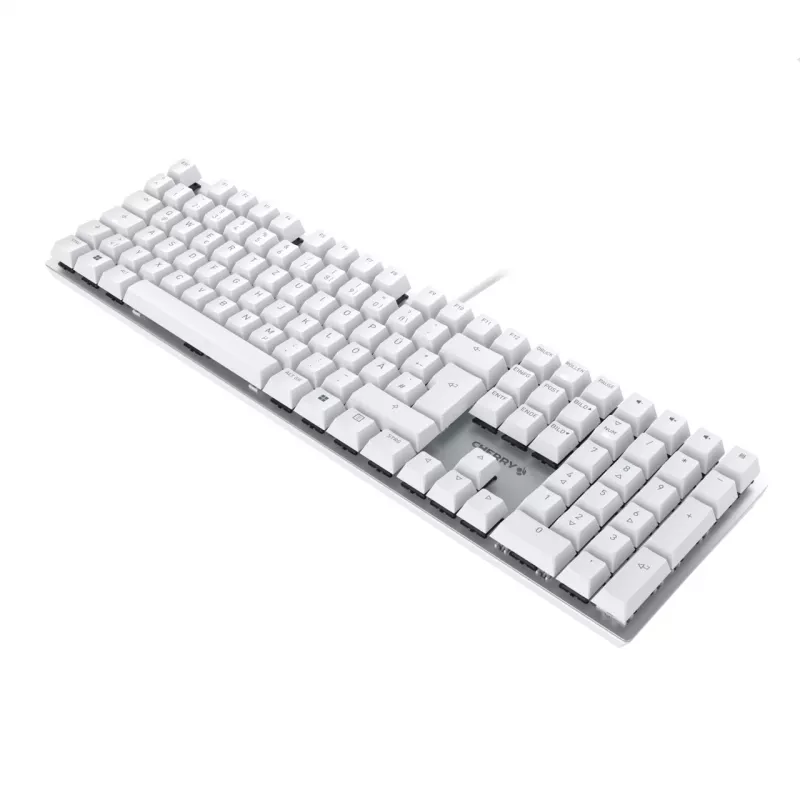 Klaviatūra CHERRY KC 200 MX Universal USB QWERTZ Vokiška Sidabrinė Balta Mechaninė 109 klavišų