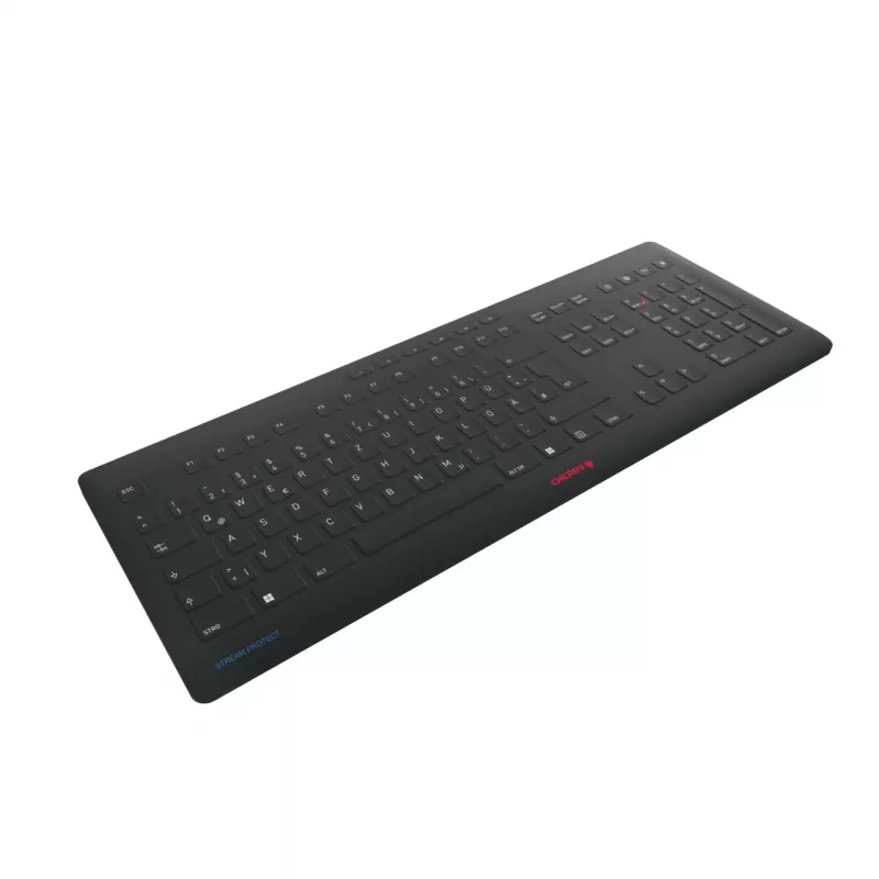 Cherry Stream Universal RF Wireless + USB klaviatūra QWERTZ vokiška juoda