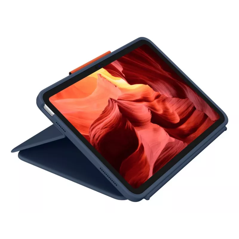 Klaviatūros dėklas Logitech Rugged Combo 4 Touch QWERTZ vokiškas Smart Connector mėlynas iPad 10 kartai (A16) Trackpad Dock 256×195×20 mm
