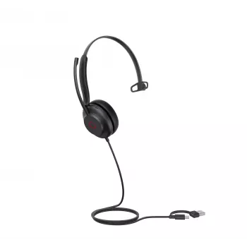 Yealink UH35 Mono UC USB-C/A ausinės, laidinės, 20–20000 Hz, skambučiai/muzika, 96,5 g, juodos