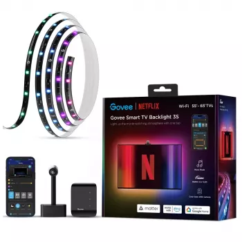 Protinga LED juostelė Govee H6098 — Wi‑Fi/Bluetooth, juoda, 2 kWh/1000h, energijos klasė G