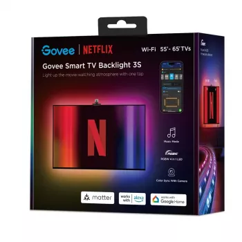 Protinga LED juostelė Govee H6098 — Wi‑Fi/Bluetooth, juoda, 2 kWh/1000h, energijos klasė G