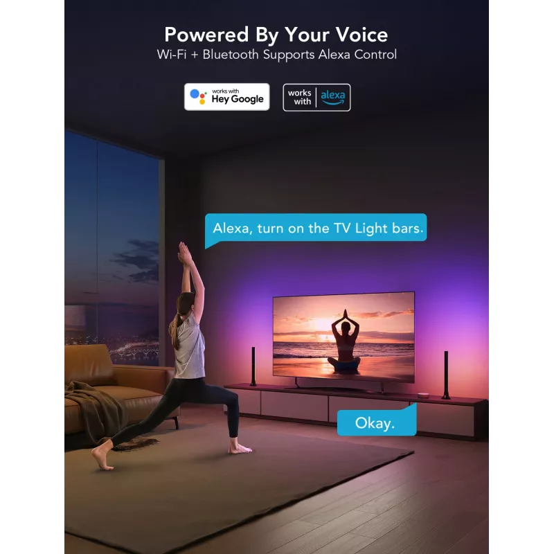 Govee H6046 TV šviesos juostos | LED apšvietimas | RGBIC, 2.4GHz Wi-Fi, Bluetooth