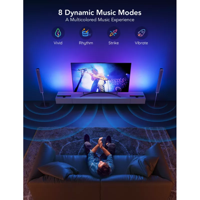 Govee H6046 TV šviesos juostos | LED apšvietimas | RGBIC, 2.4GHz Wi-Fi, Bluetooth
