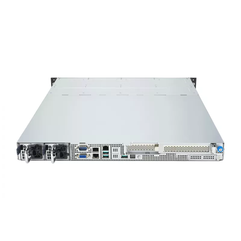 Rack serveris ASUS RS300-E12-RS4, 1U, Intel C262, LGA1700, Xeon E-2400, 4x karštai keičiami 3,5 colio lėktuvai, 450W maitinimo šaltinis, DDR5 UDIMM iki 128 GB
