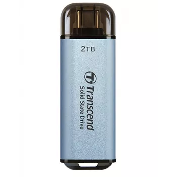 TRANSCEND ESD300C - 2TB nešiojamas SSD - USB Type-C - 3D NAND Flash - dangaus mėlyna