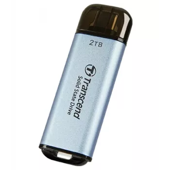 TRANSCEND ESD300C - 2TB nešiojamas SSD - USB Type-C - 3D NAND Flash - dangaus mėlyna