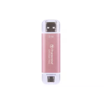 TRANSCEND ESD310P - 2TB nešiojamasis SSD - USB Type-A / USB Type-C - rožinė