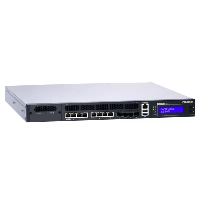 QNAP QuCPE-7012 tinklo virtualizavimo įranga su Intel Xeon D-2166NT, 32GB DDR4, 256GB