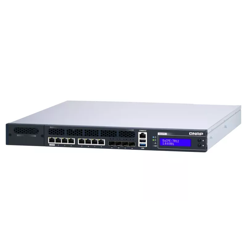 QNAP QuCPE-7012 tinklo virtualizavimo įranga su Intel Xeon D-2166NT, 32GB DDR4, 256GB