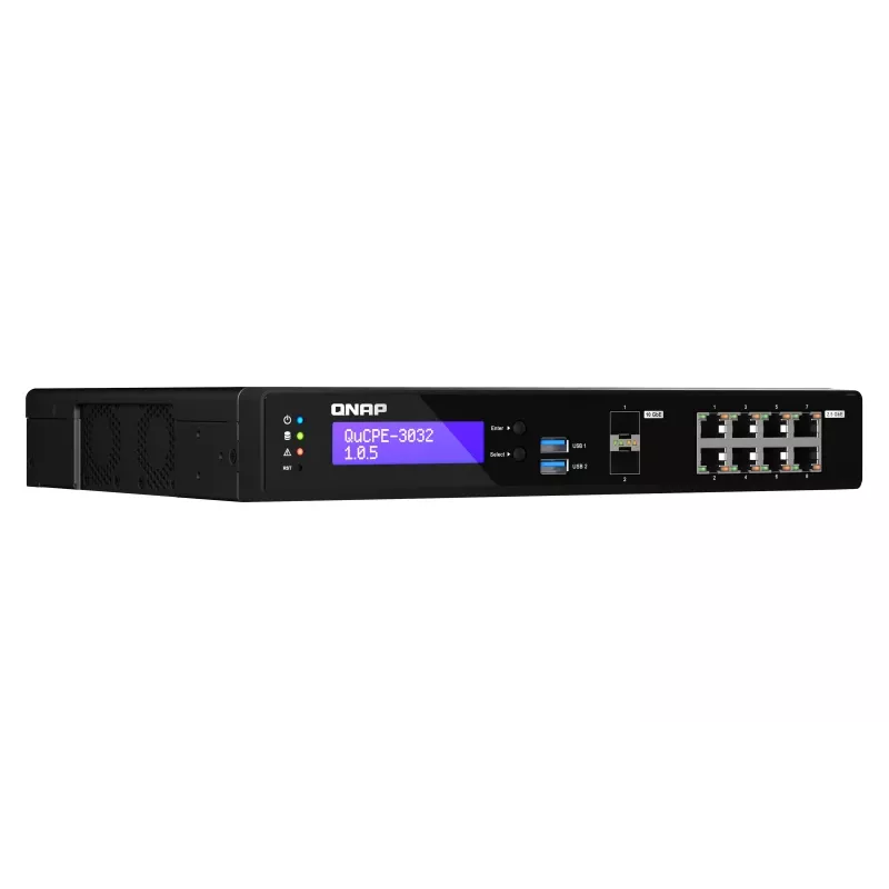 QNAP QuCPE-3032 Intel Atom C3558R 8 GB DDR4 2.5GbE tinklo virtualizavimo įranga