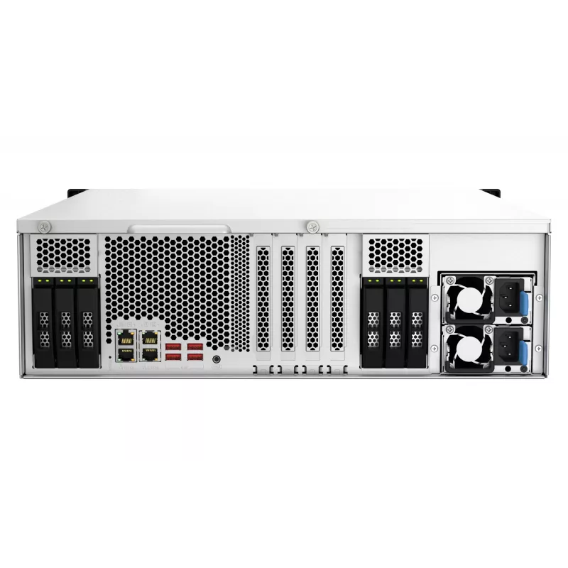 QNAP TS-H2287XU-RP NAS stelažinis (3U) Intel Xeon E E-2378 64 GB DDR4 0 TB QuTS hero juoda, balta