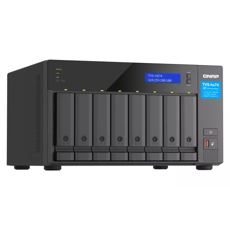 QNAP TVS-h874X NAS bokštinis Intel® Core™ i9 64 GB DDR4 0 TB QuTS hero Juoda