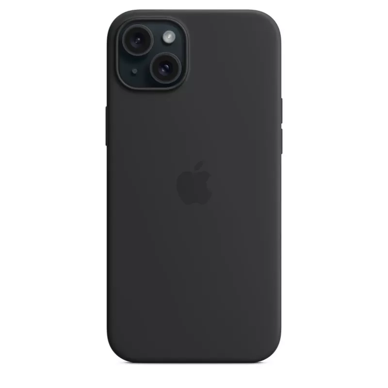 Apple iPhone 15 Plus Silikoninis Dėklas su MagSafe Juodas