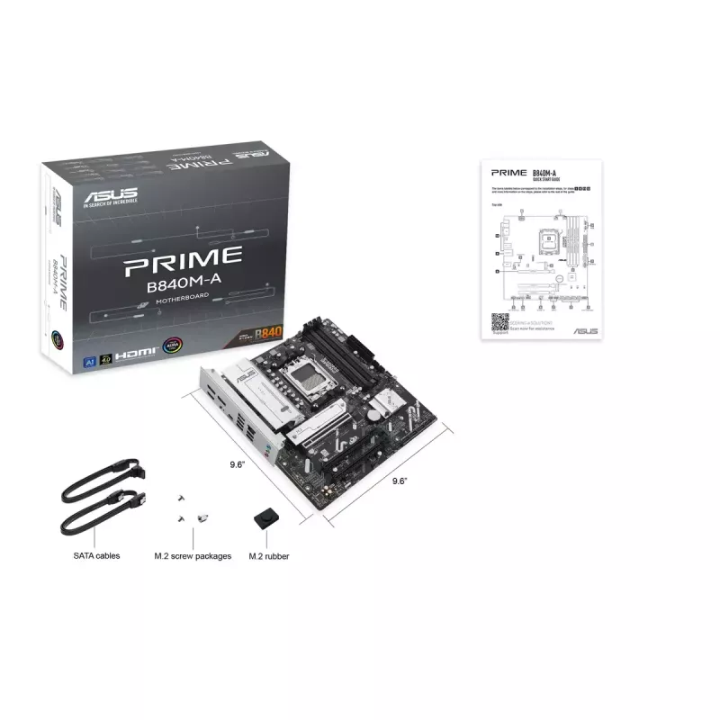 Pagrindinė plokštė ASUS PRIME B840M-A-CSM AMD B840 Socket AM5 micro ATX