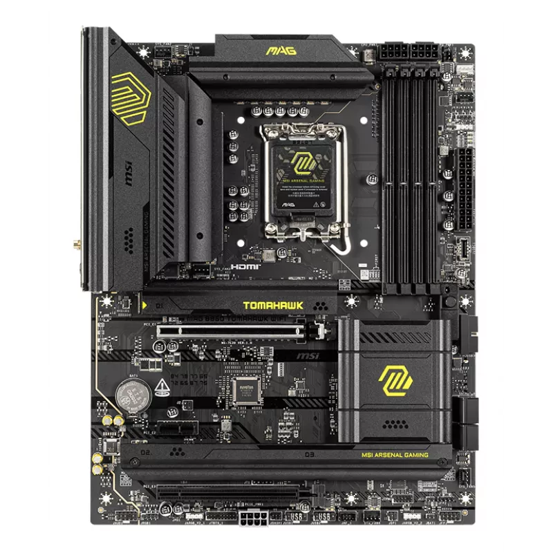 Pagrindinė plokštė MSI MAG B860 TOMAHAWK WIFI – Intel B860, LGA 1851, ATX, DDR5, 4x DIMM, 3x M.2, Wi‑Fi 7, 5GbE