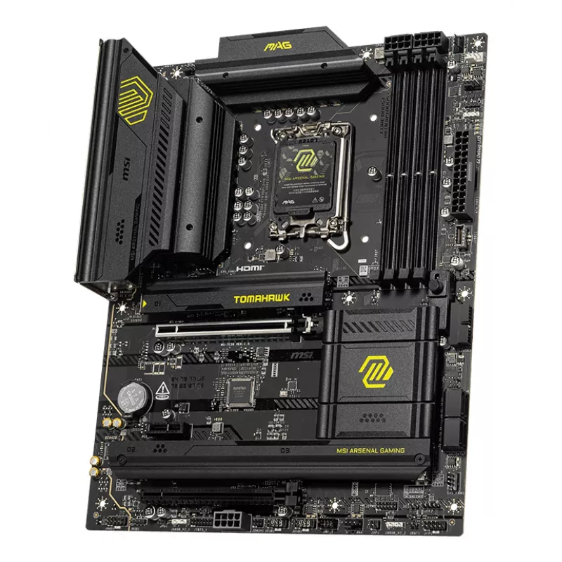 Pagrindinė plokštė MSI MAG B860 TOMAHAWK WIFI – Intel B860, LGA 1851, ATX, DDR5, 4x DIMM, 3x M.2, Wi‑Fi 7, 5GbE
