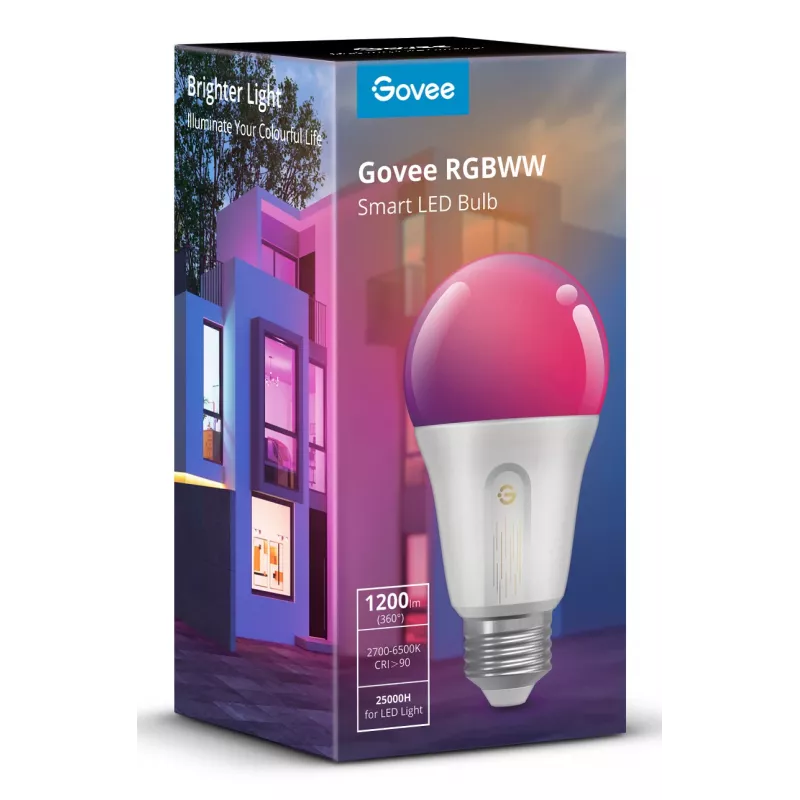 Išmanioji lemputė Govee H60093C1 1200 lm, Wi‑Fi ir Bluetooth, 12 W, E26, balta