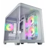 Korpusas FSP S380-WA Mini Tower baltas ARGB, Micro-ATX, Mini-ITX, temperuotas stiklas