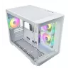 Korpusas FSP S380-WA Mini Tower baltas ARGB, Micro-ATX, Mini-ITX, temperuotas stiklas