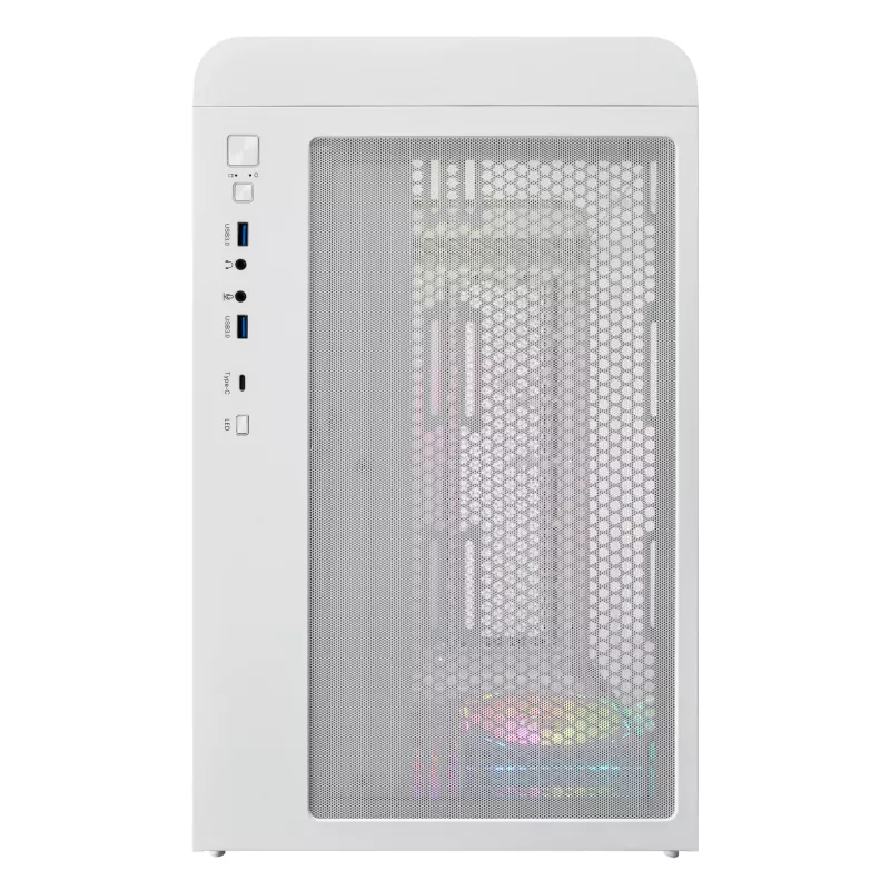 Korpusas FSP S380-WA Mini Tower baltas ARGB, Micro-ATX, Mini-ITX, temperuotas stiklas