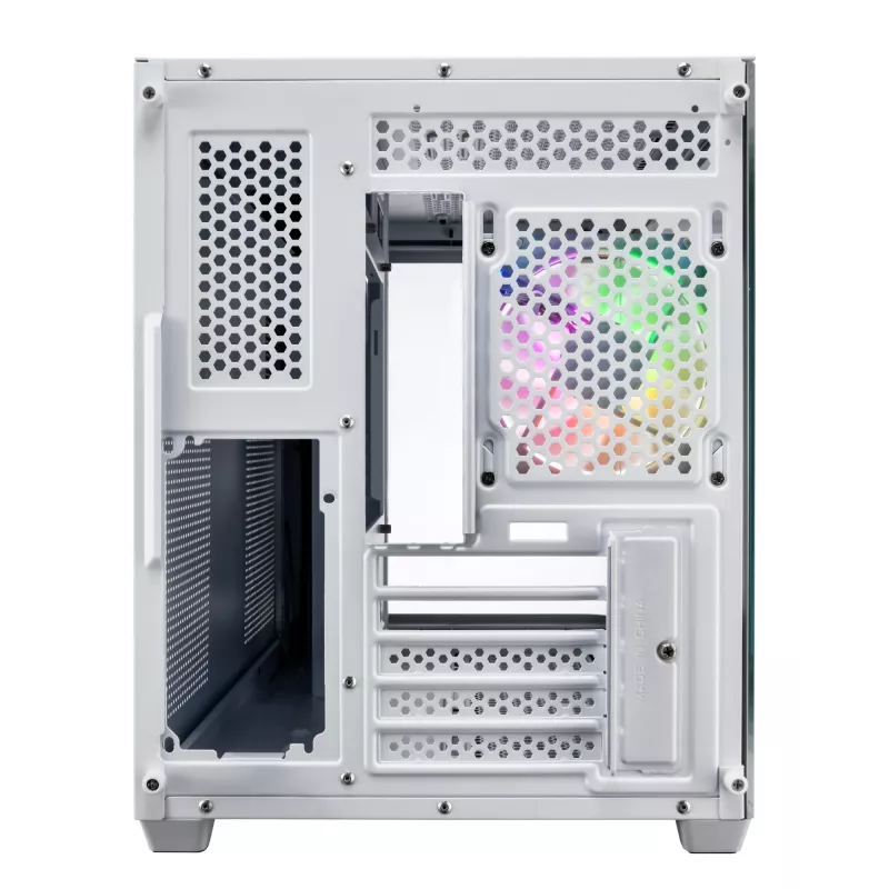 Korpusas FSP S380-WA Mini Tower baltas ARGB, Micro-ATX, Mini-ITX, temperuotas stiklas