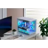 Korpusas FSP S380-WA Mini Tower baltas ARGB, Micro-ATX, Mini-ITX, temperuotas stiklas
