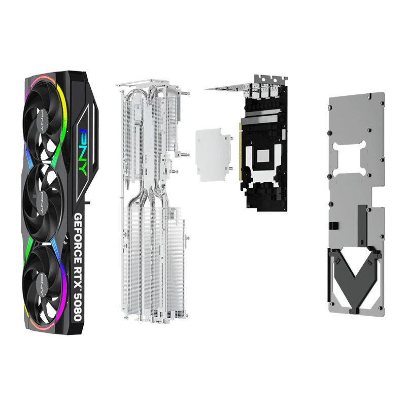 PNY GeForce RTX 5080 16GB ARGB Overclocked Triple Fan - 16 GB GDDR7 - DisplayPort 2.1b / HDMI 2.1b