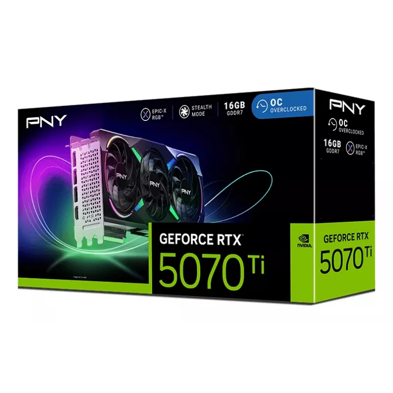 PNY GeForce RTX 5070 Ti 16GB ARGB Overclocked Triple Fan vaizdo plokštė