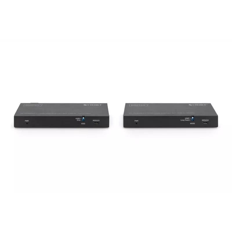 DIGITUS HDBaseT KVM Extender rinkinys. 150 m 4K/60Hz. USB 2.0. PoC. IR. juoda