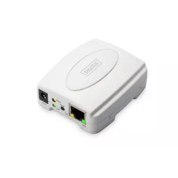 DIGITUS USB spausdintuvo serveris, 1 prievadas, 1x RJ45, 1x USB A, USB 2.0, skirtas visoms įprastoms OS