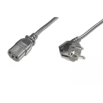 DIGITUS maitinimo laidas, CEE 7/7 (F tipas) 90° kampu - C13 M/F, 5m H05VV-F3G 1,0 kv.mm juodas, atitinka ES reikalavimus