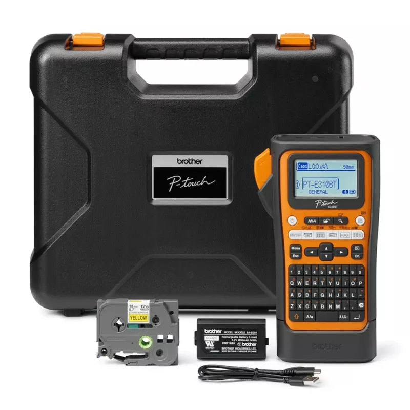 Brother PT-E310BTVP etikečių spausdintuvas, terminis perkėlimas, 180 x 180 DPI, 20 mm/s, laidinis ir belaidis HSE/TZe Bluetooth, QWERTY