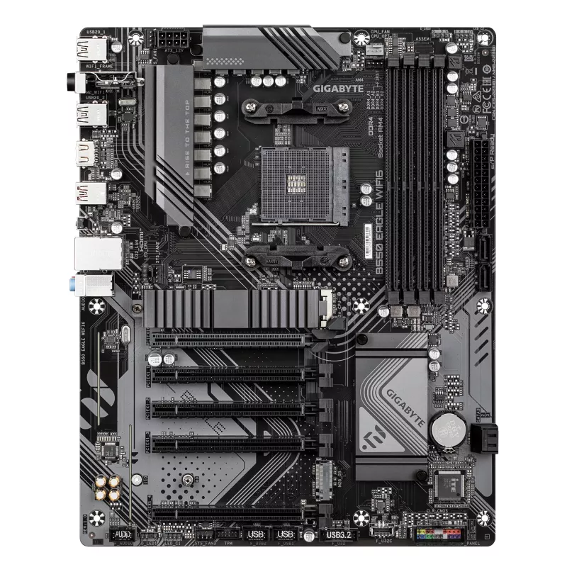 Motininė plokštė GIGABYTE B550 EAGLE WIFI6 ATX, AMD B550, Socket AM4, DDR4, 4x DIMM, 2x M.2, Wi‑Fi 6, Bluetooth 5.3