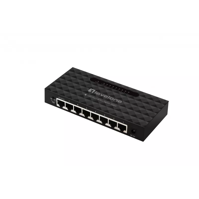 LevelOne GEU-0821 8 prievadų Gigabit Ethernet komutatorius, 10/100/1000
