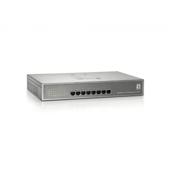LevelOne 8 prievadų Gigabit PoE jungiklis, 802.3at/af PoE, 123.2 W