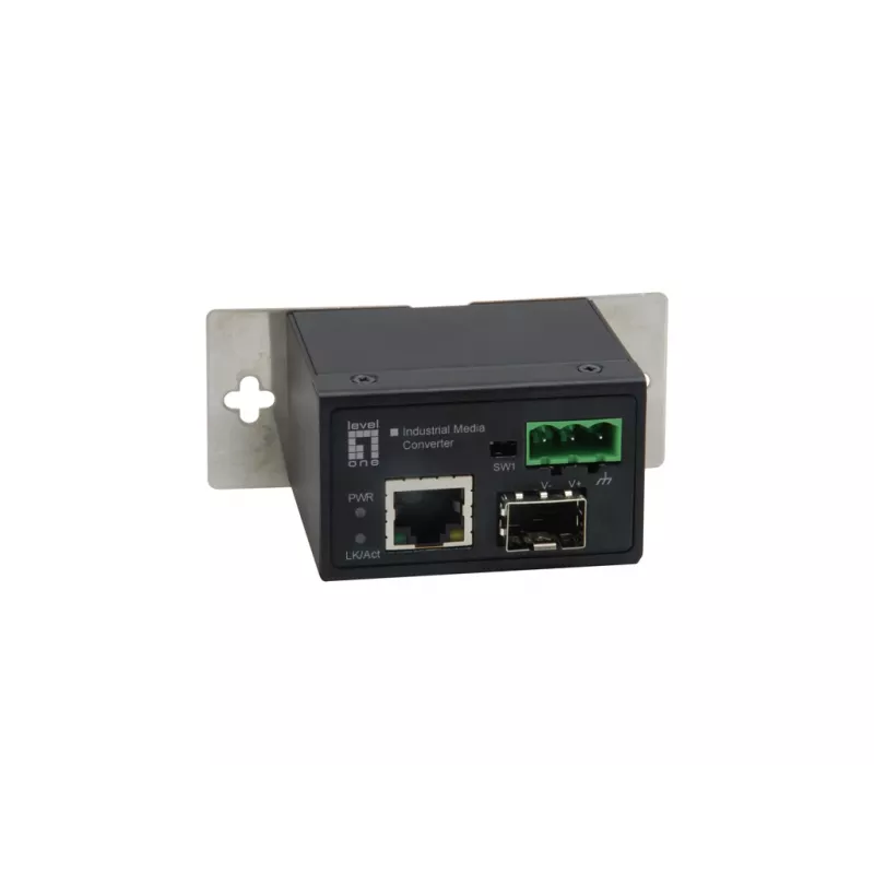 „LevelOne“ RJ45 į SFP pramoninis „Fast Ethernet“ keitiklis, -40°C iki 75°C