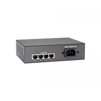 LevelOne 5 prievadų Fast Ethernet PoE jungiklis, 802.3at/af PoE, 4 PoE išėjimai, 65W