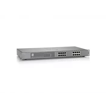LevelOne 16 prievadų Fast Ethernet PoE jungiklis, 802.3at/af PoE, 120W