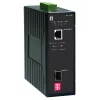 LevelOne IEC-2000 pramoninis Gigabit medijos keitiklis RJ45 į SFP, IP30, 12-48 V DC, aliuminis, juodas