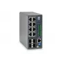 LevelOne IGP-1271 TURING pramoninis L3 Lite valdomas Gigabit PoE+ komutatorius, 12 prievadų (8 x PoE+, 4 x SFP), 240 W, DIN bėgelis, DC