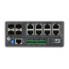 LevelOne IGP-1271 TURING pramoninis L3 Lite valdomas Gigabit PoE+ komutatorius, 12 prievadų (8 x PoE+, 4 x SFP), 240 W, DIN bėgelis, DC