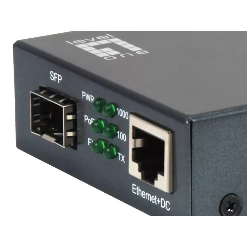 LevelOne GVT-2012 Gigabit medijos keitiklis RJ45 į SFP, PoE PSE