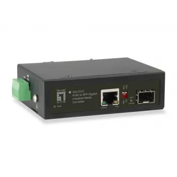 LevelOne IGC-0101 pramoninis RJ45 į SFP medijos keitiklis su 1 PoE išėjimu