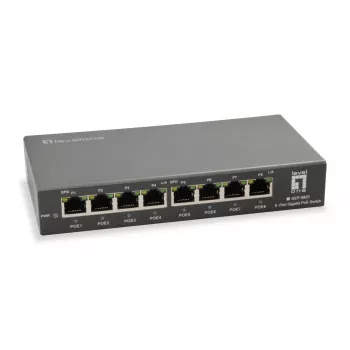 LevelOne GEP-0823 8 prievadų Gigabit PoE jungiklis, 802.3at/af PoE, 120 W