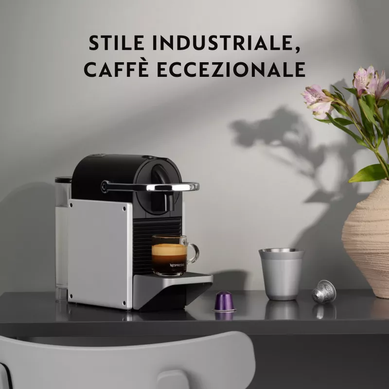 De’Longhi Pixie EN127.S kavos aparatas kapsulinis, 1 L, 1260 W, juodai pilkai sidabrinis