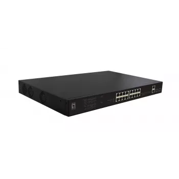 LevelOne FGP-2031 tinklo jungiklis nevaldomas Fast Ethernet (10/100) „Power over Ethernet“ (PoE) 1U juodas