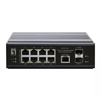 LevelOne IGP-1061 valdomas L2 Gigabit Ethernet tinklo jungiklis su PoE, juodas