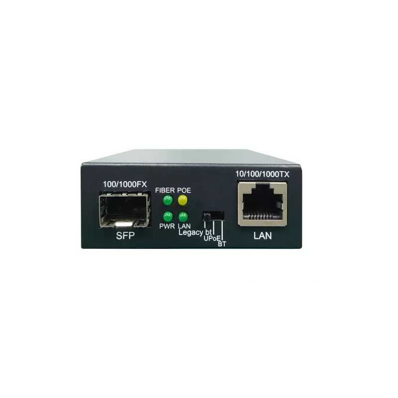 LevelOne GVT-2016 RJ45 į SFP Gigabit medijos keitiklis su 802.3bt 90W PoE PSE